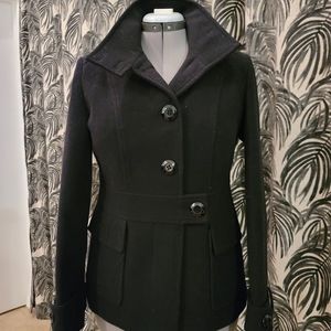 Black felt peacoat